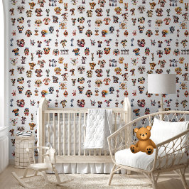 Papel Pintado Cute Gracioso Patrón de Cachorros de Cachorros