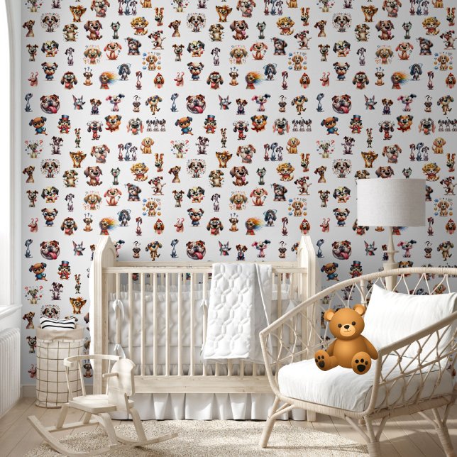 Papel Pintado Cute Gracioso Patrón de Cachorros de Cachorros (Subido por el creador)