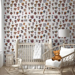 Papel Pintado Cute Gracioso Patrón de Cachorros de Cachorros