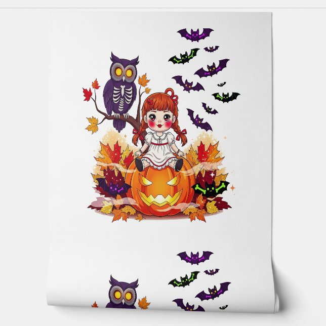 Papel Pintado Cute Halloween Doll Owl (Desenrollar)