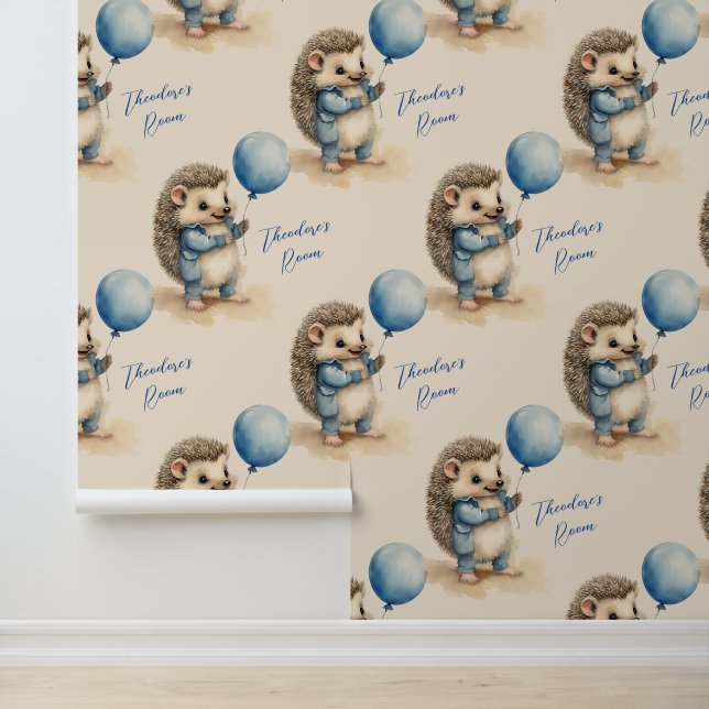 Papel Pintado Cute Hedgehog Boys Bedroom Nursery (Solicitud)