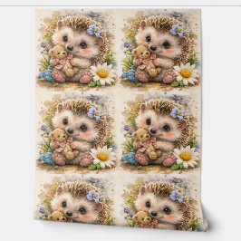 Papel Pintado Cute Hedgehog Teddy Bear Pattern Wallpaper