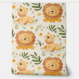Papel Pintado Cute Jungle Lion Baby Nursery