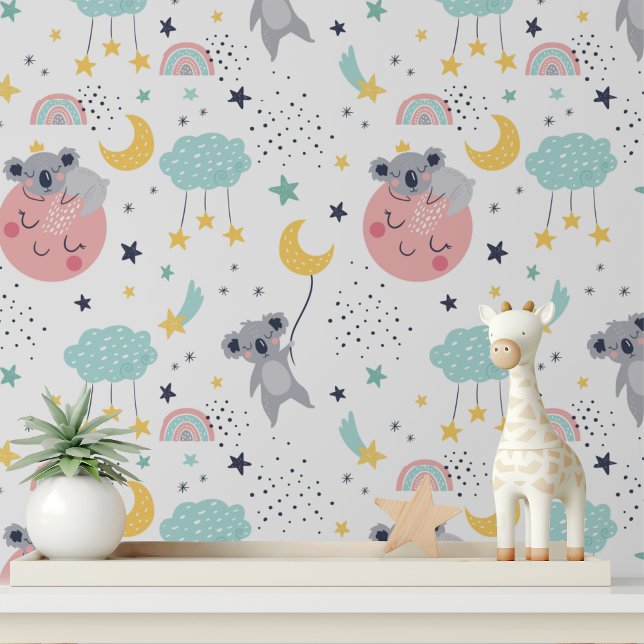 Papel Pintado Cute Koala Moon Stars Rainbow Kids Pattern (Subido por el creador)