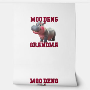 Papel Pintado Cute MOO DENG GRANDMA Bebé Hippo Granny TeachCu