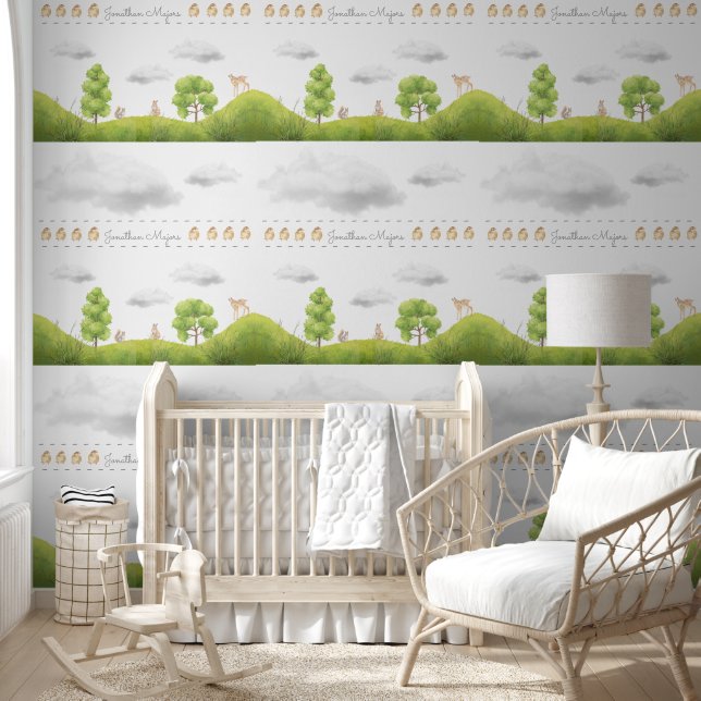 Papel Pintado Cute mountains with  animals  (Niños)
