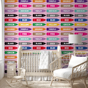 Papel Pintado Cute niños rosados Colores Aprendiendo Patrón de r