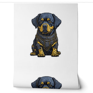 Papel Pintado Cute Rottweiler en armadura