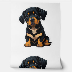 Papel Pintado Cute Rottweiler - Regalos para los dueños de perro