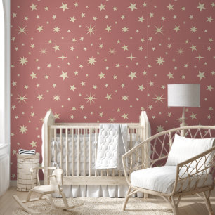 Papel Pintado Cute Stars Bonito Girly Rubor Pink Soft Pastel