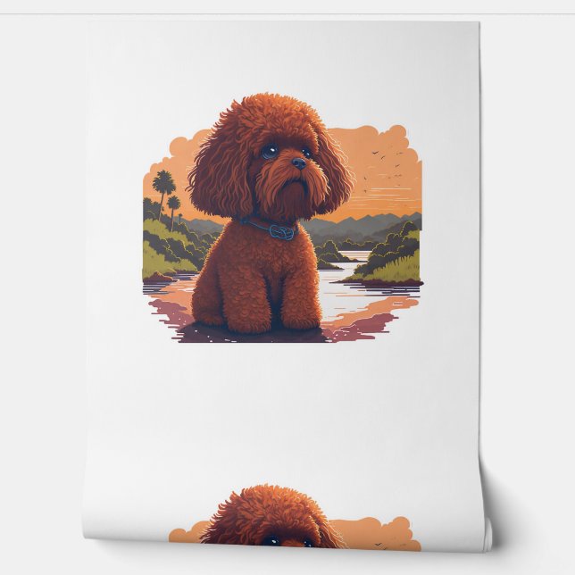 Papel Pintado Cute Toy Poodle (Desenrollar)
