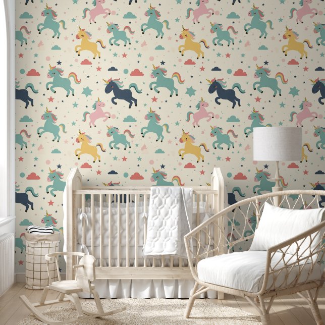 Papel Pintado Cute unicornio (Niños)