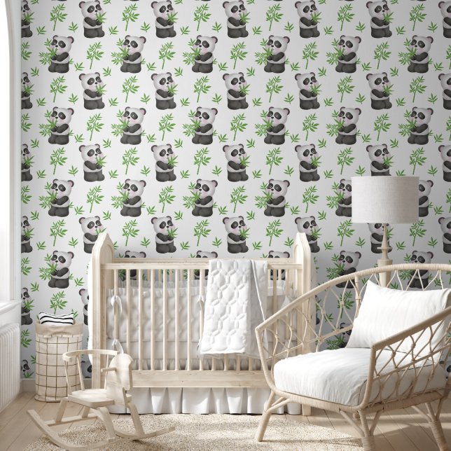 Papel Pintado Cute unisex panda baby nursery (Niños)