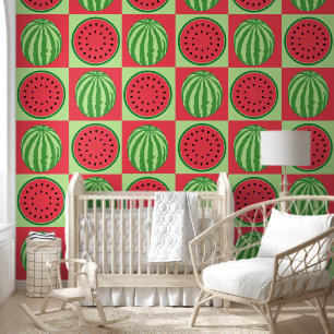 Papel Pintado Cute Watermelon Fruit Pattern Niños sala de guarde