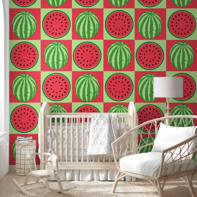 Papel Pintado Cute Watermelon Fruit Pattern Niños sala de guarde (Niños)