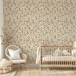 Papel Pintado Cute Whimsical Daisy Wildflower Baby Nursery