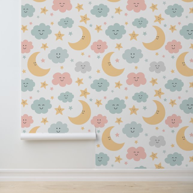 Papel Pintado Cuto aspecto en el patrón del cielo (Solicitud)