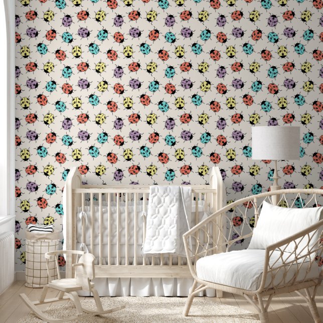 Papel Pintado Cuto colorido Ladybug Pattern Kids Wallpaper (Niños)