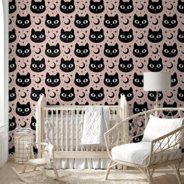 Papel Pintado Cuto de gatos negros y celebración de Halloween