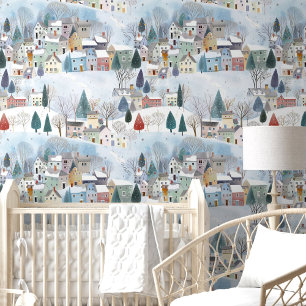 Papel Pintado Cuto invierno Pine Trees Hogares Salón De Nursera 