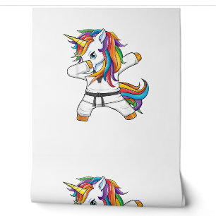 Papel Pintado Dabbing Unicorn Karate Taekwondo Niños Chicas Mart
