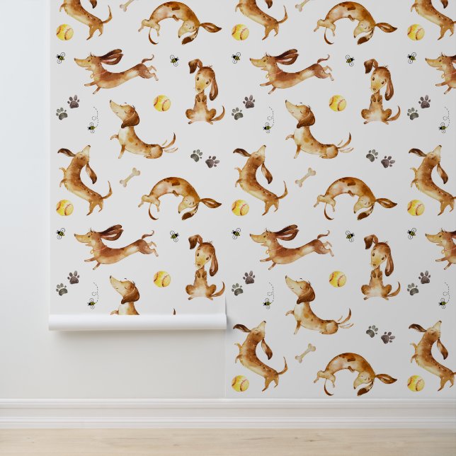Papel Pintado Dachshund Puppy Perro Pintas Impresiones Bumble Be (Solicitud)
