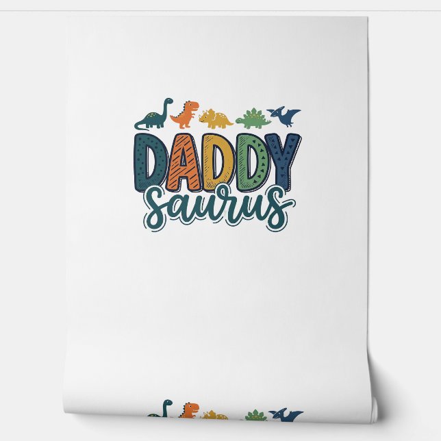 Papel Pintado Daddy Saurus Diseño de vector de papá dinosaurio l (Desenrollar)