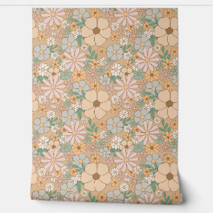 PAPEL PINTADO DAISIES BOHO FLOWERS SEAMLESS