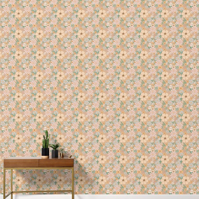 PAPEL PINTADO DAISIES BOHO FLOWERS SEAMLESS (Pasillo)