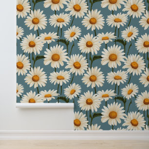 Papel Pintado Daisies en azul