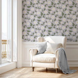 Papel Pintado Daisy Floral Grandmillennial Suave Pastel Lila