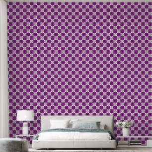 Papel Pintado Damas Cuadrado Púrpura Diamante Checkers