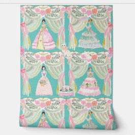 Papel Pintado Damas de Drapes Rococó Pastel Marie Antoinette