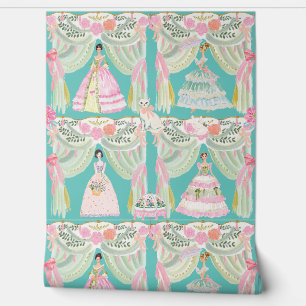 Papel Pintado Damas de Drapes Rococó Pastel Marie Antoinette
