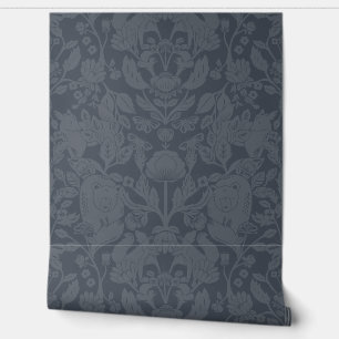 Papel Pintado Damasco de impresión de bloques de bosques azules 