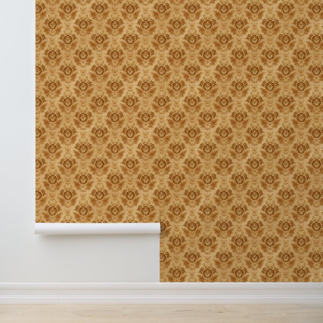 Papel Pintado Damasco Floral de Oro Suave (Solicitud)