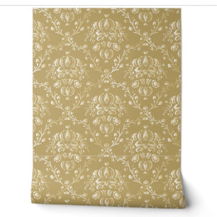 Papel Pintado Damasco marrón de cacao