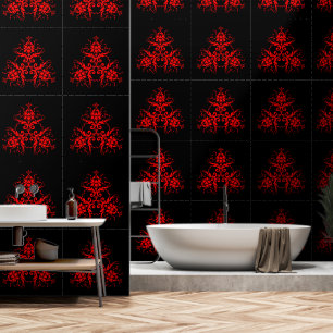 Papel Pintado Damasco Rojo Romántico y Elegante
