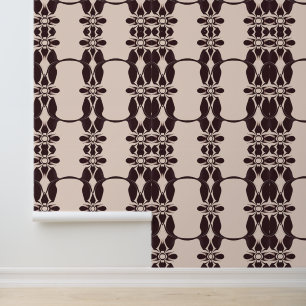 Papel Pintado Damasco victoriano elegante: Chocolate negro clási