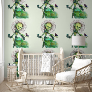 Papel Pintado Dandelion Chica y mariposa