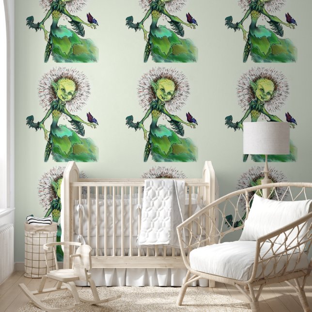 Papel Pintado Dandelion Chica y mariposa (Niños)