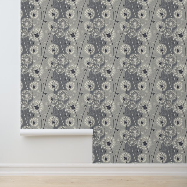 Papel Pintado Dandelion monocromo moderno (Solicitud)