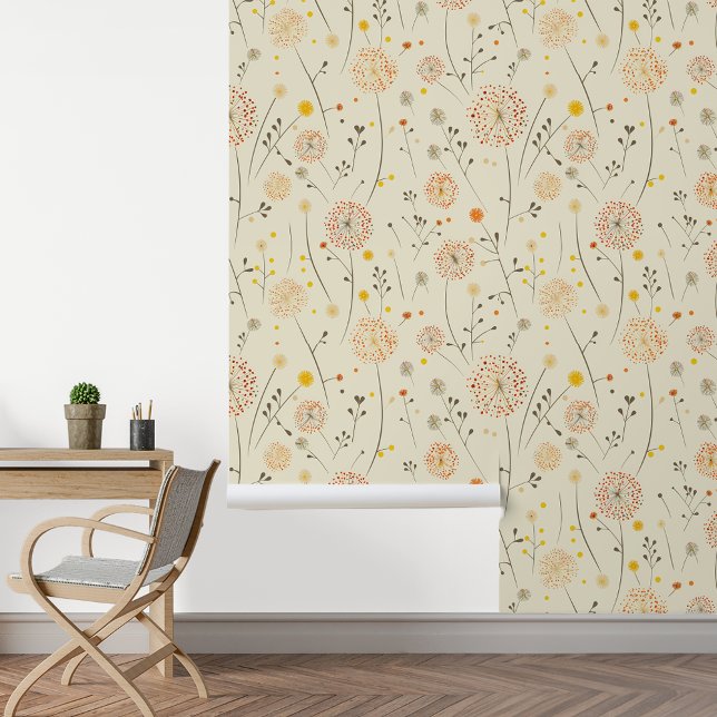 Papel Pintado Dandelion Naranja floral amarillo (Subido por el creador)