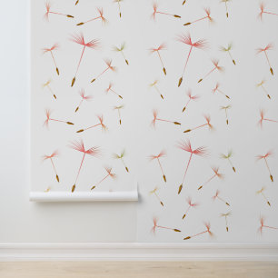 Papel Pintado Dandelions Flying Seeds Color Personalizado Blanco