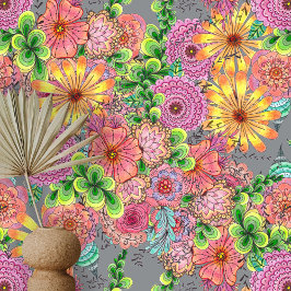Papel Pintado Danse Flores y follaje de colores intrincados