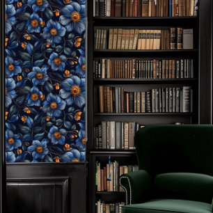 Papel Pintado Dark Academia Azul Floral