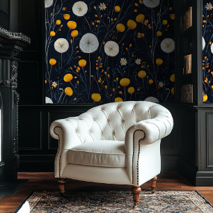 Papel Pintado Dark Academia Dandelion Floral Wallpaper