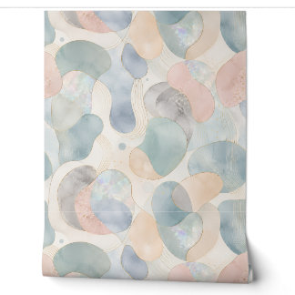 Papel pintado de acuarela con formas orgánicas Opa