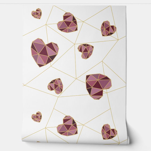 Papel pintado de armonía de corazón geométrico (Desenrollar)
