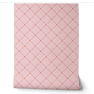 Papel pintado de campos de flores rojas claras